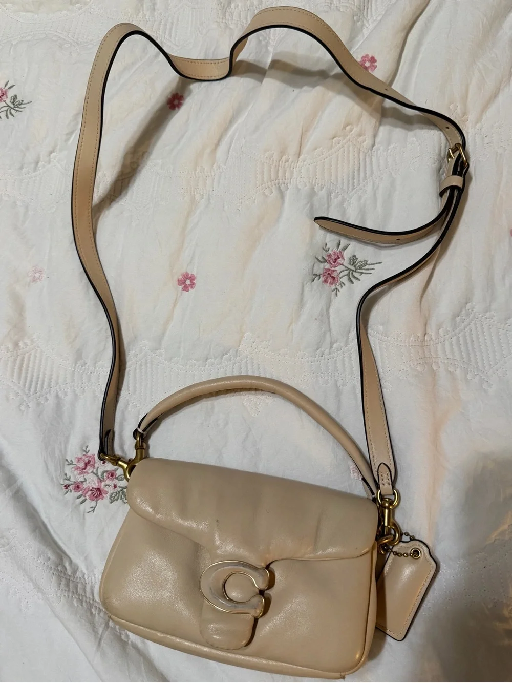 Coach Tabby Bag – Cream Leather, Gold Hardware